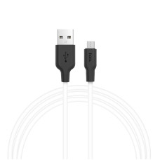 Дата кабель Hoco X21 Silicone MicroUSB Cable (1m) - Чорний / Білий