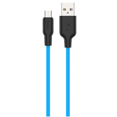 Дата кабель Hoco X21 Plus Silicone MicroUSB Cable (1m) - Black / Blue