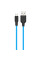 Дата кабель Hoco X21 Plus Silicone MicroUSB Cable (1m) - Black / Blue - фото