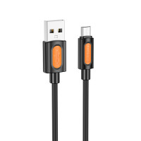 Дата кабель Borofone BX114 Structure USB to MicroUSB 2.4A (1m) - Black