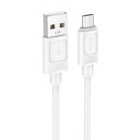 Дата кабель Hoco X122 Benefit USB to MicroUSB 2.4A (1m) - White