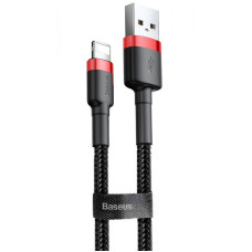 Дата кабель Baseus Cafule USB to Lightning 2.4A (1m) (CALKLF-B) - Червоний / Чорний