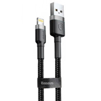 Дата кабель Baseus Cafule USB to Lightning 2.4A (1m) (CALKLF-B) - Серый / Черный