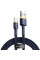 Дата кабель Baseus Cafule USB to Lightning 1.5A (2m) (CALKLF-C) - Золотий / Синій - фото