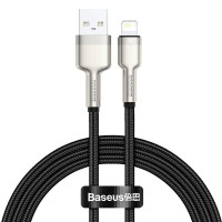 Дата кабель Baseus Cafule Metal USB to Lightning 2.4A (1m) (CALJK-A0) - Black