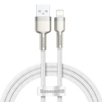 Дата кабель Baseus Cafule Metal USB to Lightning 2.4A (1m) (CALJK-A0) - White