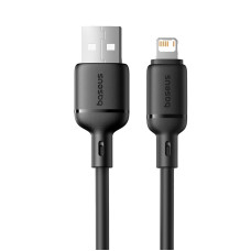 Дата кабель Baseus Silky Series OS Fast Charging USB to Lightning 2.4A (1m) (P1037770) - Cluster Black
