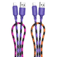 Дата кабель Hoco X116 Meridian USB to Lightning 2.4A (1m) - Gradient Purple Mix