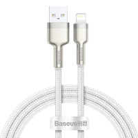 Дата кабель Baseus Cafule Metal USB to Lightning 2.4A (2m) (CALJK-B0) - White
