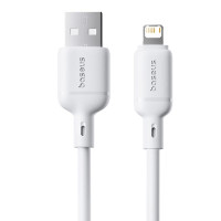 Дата кабель Baseus Silky Series OS Fast Charging USB to Lightning 2.4A (2m) (P1037770) - Moon White