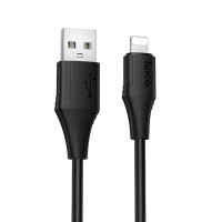 Дата кабель Hoco X124 Bien silicone USB to Lightning 2.4A (1m) - Black