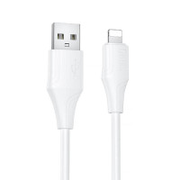 Дата кабель Hoco X124 Bien silicone USB to Lightning 2.4A (1m) - White