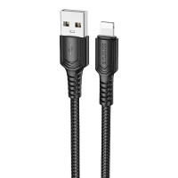 Дата кабель Borofone BX116 Certain USB to Lightning 2.4A (1m) - Black