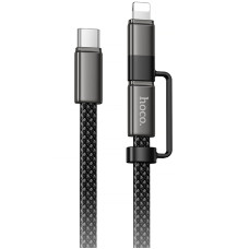 Дата кабель Hoco X125 Surplus 2in1 Type-C to Lightning/Type-C 60W (1m) - Black