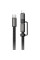 Дата кабель Hoco X125 Surplus 2in1 Type-C to Lightning/Type-C 60W (1m) - Black - фото