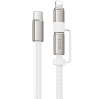 Дата кабель Hoco X125 Surplus 2in1 Type-C to Lightning/Type-C 60W (1m) - White