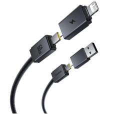 Дата кабель Baseus Versatile Two-for-Two USB/Type-C to Type-C/Lightning 60W (0.6m) (P10383000) - Cosmic Black