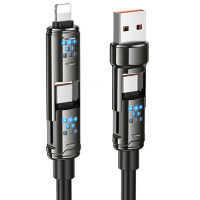 Дата кабель Hoco U143 Joy 4in1 USB to Lightning/Type-C to Type-C 240W (1.2m) - Black
