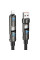 Дата кабель Hoco U143 Joy 4in1 USB to Lightning/Type-C to Type-C 240W (1.2m) - Black - фото