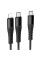 Дата кабель Hoco X123 Victory 2in1 Type-C to Lightning/Type-C 3A (1m) - Black - фото