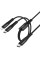 Дата кабель Hoco X123 Victory 2in1 Type-C to Lightning/Type-C 3A (1m) - Black - фото