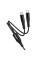 Дата кабель Hoco X123 Victory 2in1 Type-C to Type-C/Type-C 3A (1m) - Black - фото