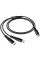 Дата кабель Hoco X123 Victory 2in1 Type-C to Type-C/Type-C 3A (1m) - Black - фото