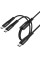 Дата кабель Hoco X123 Victory 2in1 Type-C to Type-C/Type-C 3A (1m) - Black - фото