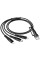 Дата кабель Hoco X123 Victory 6in1 USB/Type-C to Lightning/Type-C/MicroUSB 3A (1m) - Black - фото