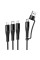Дата кабель Hoco X123 Victory 6in1 USB/Type-C to Lightning/Type-C/MicroUSB 3A (1m) - Black - фото