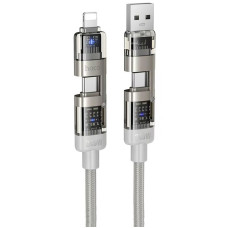 Дата кабель Hoco U151 Goldsmith 4in1 Type-C to USB/Type-C to Lightning 240W (1.2m) - Gray