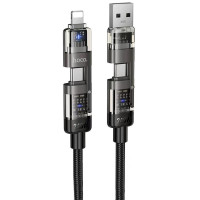 Дата кабель Hoco U151 Goldsmith 4in1 Type-C to USB/Type-C to Lightning 240W (1.2m) - Black
