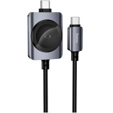Дата кабель Hoco CW66 2in1 Type-C to iWatch/Type-C PD100W (1.2m) - Black