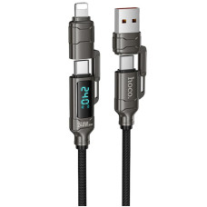 Дата кабель Hoco U152 Fortune 4in1 Type-C to Lightning/Type-C to USB 240W (1.2m) - Black
