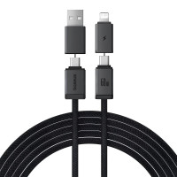 Дата кабель Baseus Versatile Two-for-Two USB/Type-C to Type-C/Lightning 60W (2m) (P10383000) - Cluster Black
