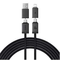 Дата кабель Baseus Versatile Two-for-Two USB/Type-C to Type-C/Lightning 60W (2m) (P10383000) - Cluster Black