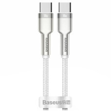 Дата кабель Baseus Cafule Metal Type-C to Type-C 100W (2m) (CATJK-D) - Білий