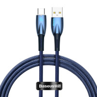 Дата кабель Baseus Glimmer Series Fast Charging Data Cable USB to Type-C 100W 1m (CADH00040) - Blue