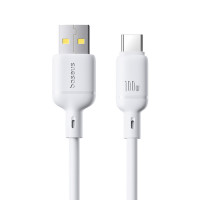 Дата кабель Baseus Silky Series OS Fast Charging USB to Type-C 100W (2m) (P10377703) - Moon White