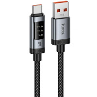 Дата кабель Hoco U148 Lord with display USB to Type-C 100W (1.2m) - Black