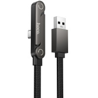 Дата кабель Hoco U150 Exquisite side plug and stand USB to Type-C 36W (1.2m) - Black