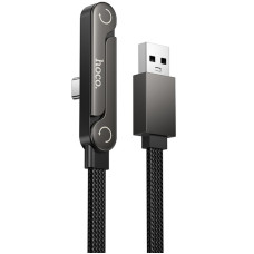 Дата кабель Hoco U150 Exquisite side plug and stand USB to Type-C 36W (1.2m) - Black