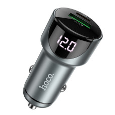 Автомобильное зарядное устройство Hoco Z42 PD 20W + QC3.0 (1USB/3A) - Серый