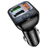 Автомобільний зарядний пристрій FM модулятор Borofone BC41 Eminency QC3.0 (2USB-A) - Чорний