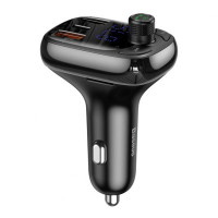 Автомобільний зарядний пристрій FM модулятор Baseus S-13 36W (2USB-A/1C) (CCMT000101) - Чорний