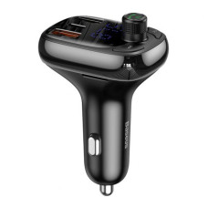 Автомобільний зарядний пристрій FM модулятор Baseus S-13 36W (2USB-A/1C) (CCMT000101) - Чорний