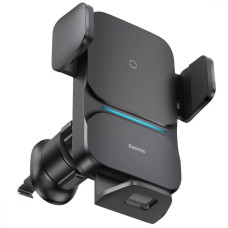 Автотримач з БЗП Baseus Wisdom Auto Alignment (QI 15W) (Air Outlet base) (CGZX000001) - Black