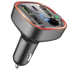 Автомобільний зарядний пристрій FM модулятор Borofone BC48 Broad 18W+QC3.0 (2USB-A/1C) - Black