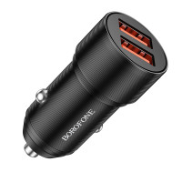 Автомобільний зарядний пристрій Borofone BZ19 Wishdom (2USB-A) - Black