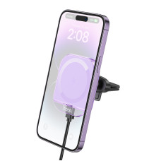 Автотримач з БЗП Hoco HW17 Crystal (air outlet) - Romantic purple
